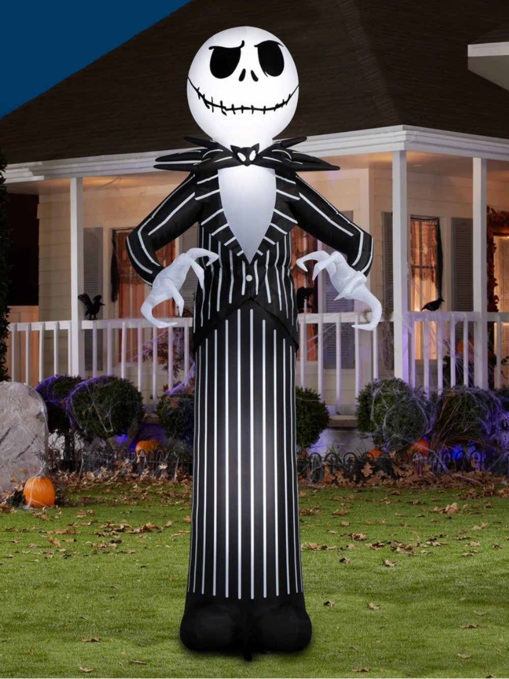 Jack Skellington Inflatable Halloween Decoration - Black & White 10 feet
